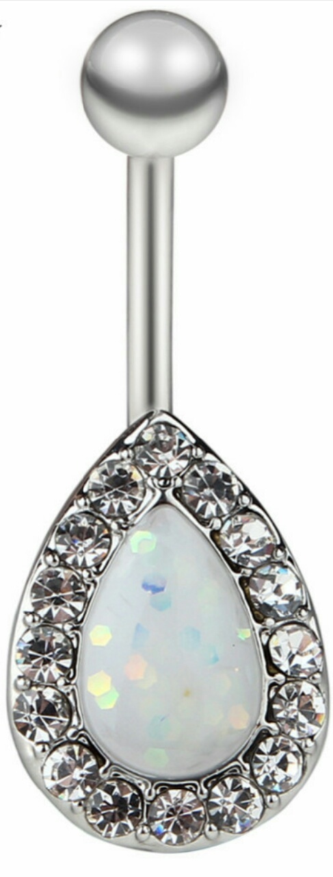 BRAND NEW Tear drop Opal Rhinestone Belly Ring