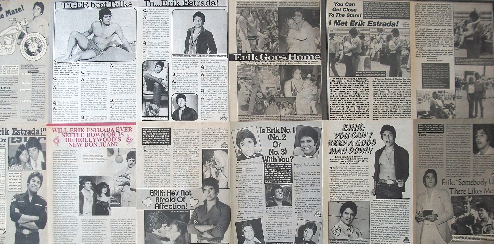 ERIK ESTRADA ~ Twelve (12) B&amp;W Vintage ARTICLES from 1979-1980 ~ B3 Clip... - $5.82