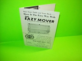 Billiards Pool Table The EAZY MOVER Fold-out Promo Sales Flyer Vintage Original - £13.66 GBP