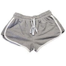 Forever21 Shorts Women M Gray Stripe Athletic Cheeky Knit Drawstring Act... - $11.70