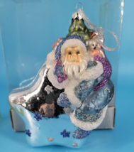 Christmas Ornament Santa On A Star Shatterproof  NEW In Original Box (AMC NY) - £11.02 GBP