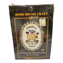 Vintage 1986 Home Decor Craft Country Lamb Counted Cross Stitch Hoop Kit... - $10.00
