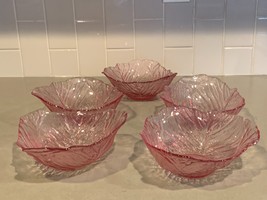 Dalzell Viking Pink Cabbage/ Lettuce Pattern 8&quot; Salad Bowls SET OF 5 - $38.61