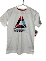 Reebok Boys Crew Neck Short Sleeve Delta Logo Graphic White T-Shirt  M 8... - £17.38 GBP