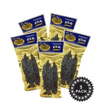BEST Premium Natural Style Kippered Cut Thick Strips 1.75 OZ. Elk Jerky - No Pre - £33.08 GBP