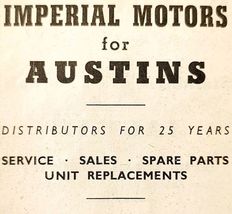 1954 Imperial Motors Austin Car Dealership Advertisement Automobilia E89G2 - €8,64 EUR
