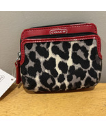 Coach Animal Cheetah Print Red Coin Wallet NEW F65368 Park  Zip - $79.19