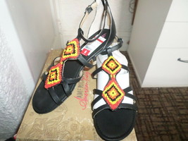 American Rag Black Beaded Gladiator Sandals NIB Size 8M - £19.44 GBP