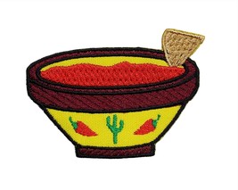 Chips And Dip Salsa Guacamole Embroidered Iron On Patch 2.5&quot; x 2.0&quot; Inspiration  - £4.29 GBP