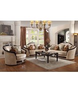 Ernestine 91&quot; Sofa w/7 Pillows, Tan Fabric &amp; Black Finish - $55,167.37 MXN