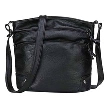 Fashion Women Multi-pockets Bucket  Bags Washed Leather Crossbody Lady Messenger - £49.85 GBP