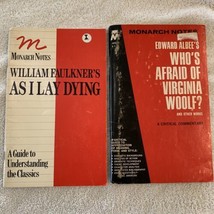 Vtg Monarch Notes Faulkner As I Lay Dying &amp; Albee Who&#39;s Afraid of Virgin... - £5.41 GBP