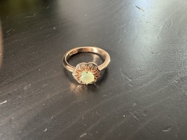 585 14K RG Stamped Delicate Mint Round Crystal Size 7 Ring - $911.17 MXN