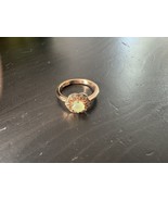585 14K RG Stamped Delicate Mint Round Crystal Size 7 Ring - $911.17 MXN
