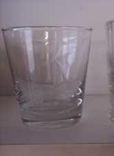 * CRYSTAL WHISKEY GLASS  2 TUMBLER "R" ITALY - $16.77
