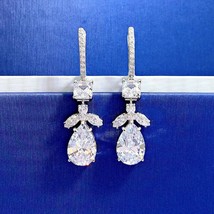 100% 925 Sterling Silver 9*13water Drop Earrings High Carbon Diamond For Women S - £57.32 GBP