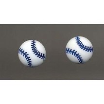 Funky Baseball Button Earrings Team Player Sports Fan Post Stud Novelty Jewelry - £5.38 GBP