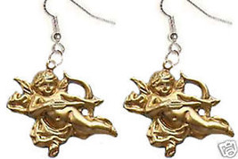 Vintage Celestial Angel Cupid Cherub Flying w- Bow Arrow Earrings Charms Jewelry - £7.02 GBP