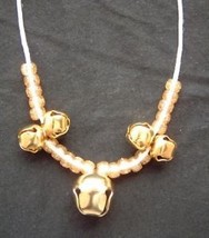 Funky Huge Jingle Bells Pendant Necklace Holiday Music Gift Costume Jewelry Gold - $6.85