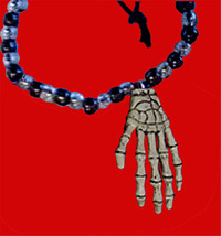 Gothic Amulet Skeleton Hand Necklace Jack Skellington Nightmare Costume Jewelry - £5.48 GBP