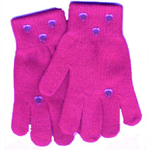 Fancy Dressy Stretch Deep Pink Gloves Winter Holiday w- Rhinestone Gems-ONE Size - £4.59 GBP