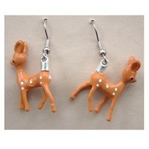Funky BABY REINDEER EARRINGS Miniature Bambi Deer Vintage Charm Costume ... - £6.92 GBP