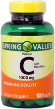 Spring Valley - Vitamin C 1000 mg, With Rose Hips, 100 Tablets - £19.97 GBP
