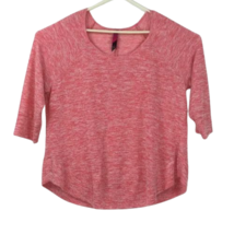 Pure Energy Sweater Womens Size 3 Pink Rayon Blend 3/4 Sleeve Pullover Crew Neck - £7.77 GBP