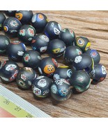 Vintage Beautiful Floral old venetian- African Style Glass beads Strand 15mm - $58.20