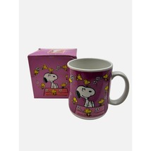 Snoopy Peanuts Snoopy &amp; Woodstock I Love You Pink Coffee Mug Willits 8137 Vtg - £18.60 GBP