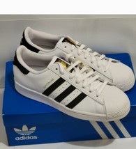 Adidas Men&#39;s Superstar Original Size 7.5 Low-top Shoes EG4958 White Black Gold - £43.84 GBP