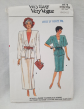1980's Era Very Easy Vogue 9774 ~ Misses Belted Style Top & Skirt ~ Size 8-10-12 - $9.85