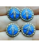 800 Silver Della Robia Swaddled Infant Enamel Cuff Links FANTASTIC - $250.00