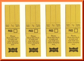 St Louis &amp; San Francisco Railway Tickets, Frisco Railroad/RR, 1950&#39;s? - £4.11 GBP