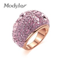 Modyle New Fashion Rose Gold-Color Stainless Steel Fashion Austrian Engagement R - £16.06 GBP