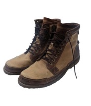 Timberland Earthkeeprs Smart Comfort Leather Canvas Boots Size 13 Brown Beige - £96.45 GBP