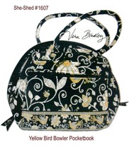 Vera Bradley YELLOW BIRD Pattern Bowler Pocketbook / Purse (used) - £17.39 GBP