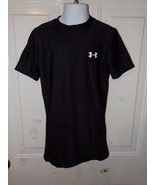 Under Armour Fitted Heat Gear Black Short Sleeve Shirt Size M Boy&#39;s EUC - £12.28 GBP