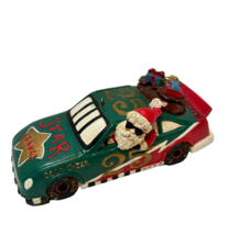Vintage Racing Santa Claus 25 Star Brakes Chalk Wear Christmas Ornament 4.25&quot; - £10.86 GBP