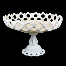 Westmoreland Doric Milk Glass 10&quot; Footed Bowl 1947-1984 Lace Edge Compot... - $34.70