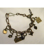 Vintage Copper Oval Twisted Chain Link Charm Bracelet Farm Garden 8 char... - $19.99