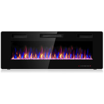 Wall Mounted 50&quot; Electric Fireplace Recessed Ultra Thin Heater Multicolo... - £346.10 GBP