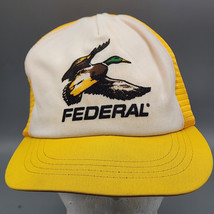 VTG Federal Hat Gold Medal Ammo TRUCKER STYLE HAT DUCK HUNTING Yellow - $17.41