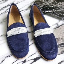 Talbots Loafers Sz 9 M Cassidy Chain Blue Suede Shoes Flats NIB RETAIL $ 139.00 - £57.64 GBP