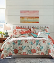 6pc. Beachcrest Cotton Sateen Starfish &amp; Shell Reversible Coverlet Set - £155.13 GBP+