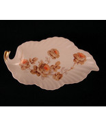 Old Nuremberg Leaf Plate 8.5&quot; #919 Porcelain Bavaria Germany Peach Roses... - $48.00 CAD