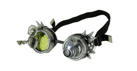 Retro LED Light Up Steampunk Goggles with Yellowith Smoke Lens and Ocular Loupes - £19.45 GBP