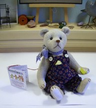 8&quot; Artist TEDDY BEAR Cathy Peterson Roosevelt Bear Co * Vintage fleece +Overalls - £126.62 GBP