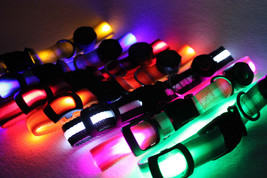 7 Colors LED Dog Pet Light Flashing Safety Collar + FREE Wooden Tag Id - £9.36 GBP