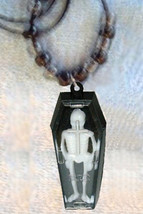 Funky Coffin Skeleton Pendant Necklace Gothic Vampire Steampunk Costume Jewelry - £6.90 GBP